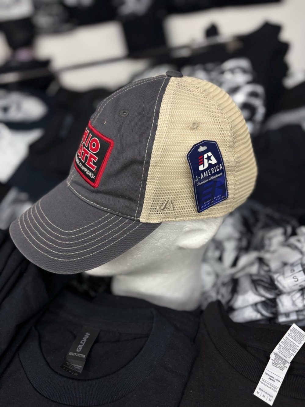 J. America Ohio State Gray and Red Trucker Cap - Picture 2 of 5